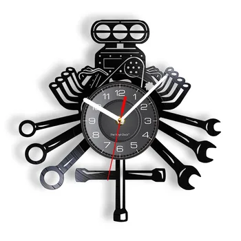 12-Дюймовые ретро настенные часы с виниловой пластинкой, Винтажные настенные часы, художественная стена для магазинов, баров, украшения стен гаража
