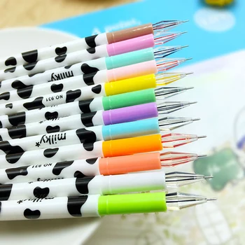 12 шт./лот Цветная Молочно-Гелевая Ручка Kawaii Cute Cow Pens Японские Канцелярские Принадлежности Fine Point Refill Шариковая Ручка 0,5 мм Офисная Школьная