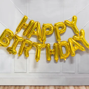 13 шт. Воздушных шаров на День рождения из фольги цвета розового золота с надписью 