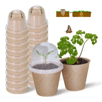 140x80 мм, чашка для рассады в садовом питомнике, биоразлагаемый влажностный купол, горшок для посева семян растений, круглый с прозрачной крышкой для закваски