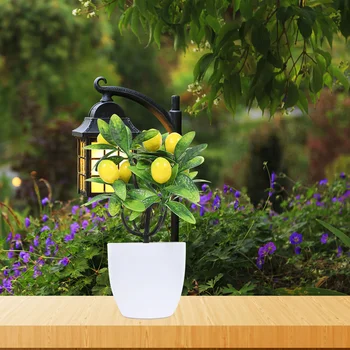 2 Шт. Искусственные зеленые растения, искусственное Лимонное дерево, Небольшой декор, Мини-букет сухих цветов, поддельный Пластиковый горшок, офис на открытом воздухе