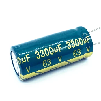 2 шт./лот высокочастотный низкоомный алюминиевый электролитический конденсатор 63V 3300 МКФ размером 18 *40 3300 МКФ 63V 20%