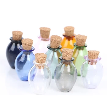 2 шт. Мини-стеклянные Цветные бутылочки, Милые Бутылочки с пробкой, Маленькие Бутылочки, Подарочные Крошечные Баночки, Флаконы 9 цветов
