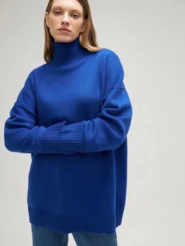 2023 Новый Осенне-зимний женский свитер с высоким воротом, вязаные пуловеры, Толстый Теплый женский свитер, Повседневные женские свитера, пальто
