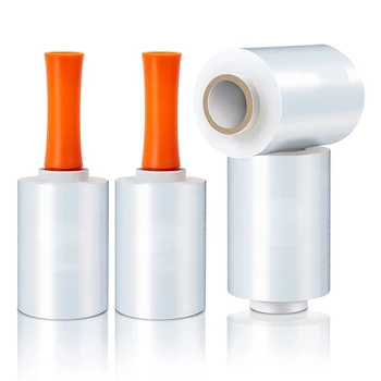 4 упаковки полиэтиленовой пленки в рулоне, полиэтиленовая пленка PE с 2 пластиковыми ручками, толщиной 60 мм, 5 дюймов X 1000 футов