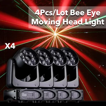 4 Шт./ЛОТ Мини 90 Вт LED Bee Eye + Лазерный Движущийся Головной Свет Dj Dmx512 Stage Light Strobe Effect Освещение Дискотеки Dj Bar Свадебная вечеринка