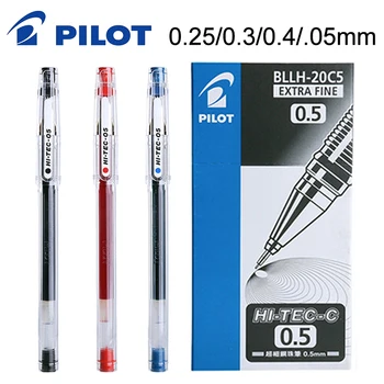 6шт Гелевая ручка PILOT HI-TEC-C BLLH-20C4 /20C3/20C5 с тонкими игольчатыми наконечниками Шариковая ручка 0.25/0.3/0.4/0.5 мм Японские Канцелярские принадлежности