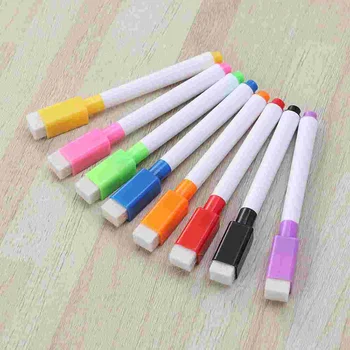 8 шт. Многофункциональных красочных портативных маркеров для белой доски, 8 цветных маркеров для сухого стирания магнитной ручки для белой доски, для