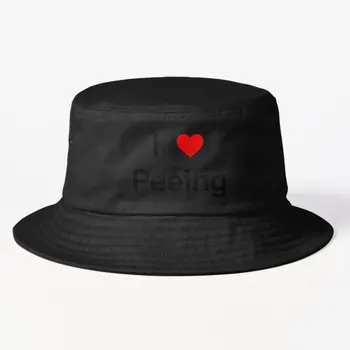 I Heart Peeing Bucket Hat, Панама в стиле хип-хоп, Дешевая Весна
 Женские Кепки, Однотонные, Черные, Летние, Для мальчиков, Рыбаков на открытом воздухе