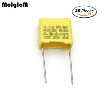 MCIGICM 20шт конденсатор X2 конденсатор 275 В переменного тока X2 Конденсатор из полипропиленовой пленки 0,033 мкФ Шаг 33nF 10 мм