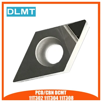 PCD/CBN DCMT11T302 DCMT11T304 DCMT11T308 1 шт. Токарная Вставка Алмазные Пластины Для Токарных Инструментов
