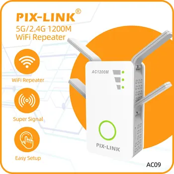 PIXLINK AC09 1200 Мбит/с WiFi Range Extender Wireless-Двухдиапазонный Ретранслятор Переменного Тока/Точка Доступа/Маршрутизатор Wifi Усилитель Сигнала с 4 Внешними Антеннами