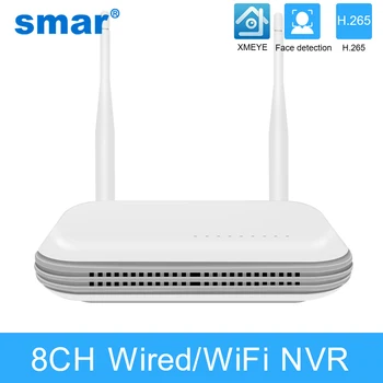 Smar Wireless NVR 8CH 3MP 5MP WIFI NVR H.265 Сетевой Видеомагнитофон С Поддержкой Распознавания Лиц Email Alart Для IP-Камеры CCTV XMEYE