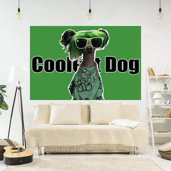 XxDeco Забавный мем, Гобелен, висящий на стене, декор комнаты в стиле Каваи с рисунком крутой собаки, Эстетичное покрывало для дивана в общежитии