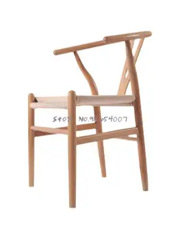 Y стул из массива дерева, скандинавский простой современный обеденный стул, подлокотник для отдыха, спинка, домашний деревянный стул, стул для кабинета из китайского ротанга