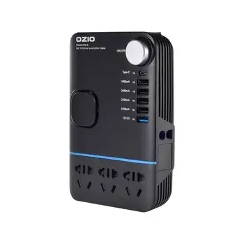 Автомобильный инвертор 200 Вт от 12 В/24 В до 220 В Источник питания прикуривателя Инверторный адаптер с зарядным устройством QC 3.0 5 USB Быстрая зарядка
