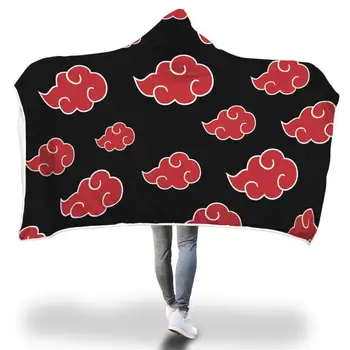 Аниме Косплей Red Cloud с 3D графикой, одеяло с капюшоном для взрослых и детей, фланелевое одеяло с капюшоном на заказ, принт по запросу, прямая поставка