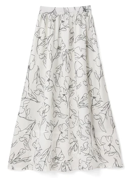 Белая элегантная длинная юбка с эластичной спинкой и высокой талией, тонкая женская юбка с принтом