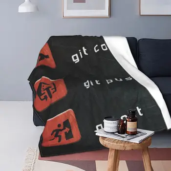 В случае пожара Git Commit Ультра-Мягкое одеяло из микрофлиса, Индивидуальное портативное одеяло, подходящее для дивана в разных стилях