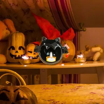 Вазы для конфет на Хэллоуин, Посуда, Подсвечник, Керамическое блюдо с привидениями Летучей мыши Для украшения вечеринки на Хэллоуин, подарок U9P8