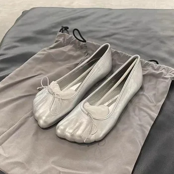 Весенняя обувь Mary Jane 2023, модные женские туфли на плоской подошве с круглым носком, Женские элегантные уличные кожаные туфли