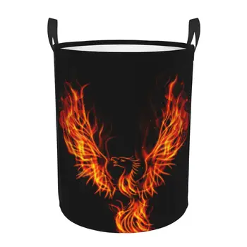 Водонепроницаемая сумка для хранения Fire Burning Phoenix Бытовая Корзина для грязного белья Складное Ведро Для хранения Органайзер для одежды