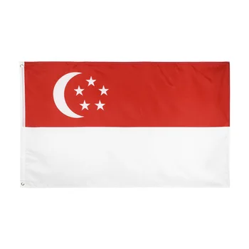 Волна 90x150 см SGP SG Флаг Республики Сингапур Флаг Сингапура Баннер