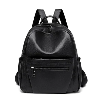 Высококачественный женский рюкзак из 100% натуральной кожи, женская модная дорожная сумка, повседневные сумки через плечо, школьная сумка Sac A Dos