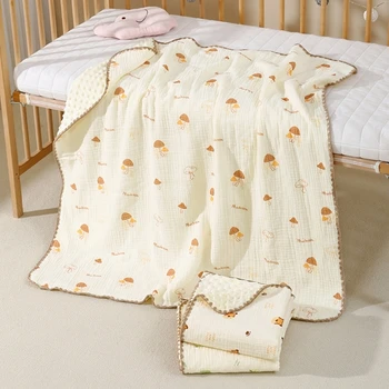 Двухслойное хлопковое детское банное полотенце, ультрапоглощающие пеленки для новорожденных, Мягкое муслиновое пеленальное одеяло