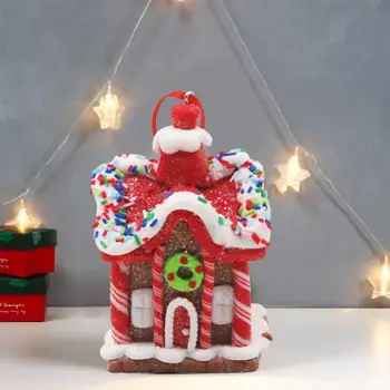 Декор для Рождественской елки в виде конфетного домика Многоразовые украшения для рождественского домика из полимерной глины для декора окон на дереве Праздничный конфетный домик