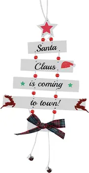 Деревянные рождественские украшения для украшения - Украшения в форме рождественской елки с разноцветными буквами - Принадлежности для рождественской вечеринки для Ch