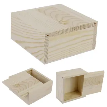 Деревянный ящик для хранения с выдвижной крышкой из соснового дерева, коробка для хранения карточек, контейнер для бусин, Органайзер для ювелирных изделий, чехол для домашнего декора