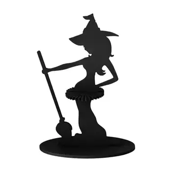 Держатель для салфеток Украшение для Хэллоуина Отдельно стоящая деревянная подставка для салфеток с фигуркой ведьмы для вечеринки Декор столешницы домашней кухни