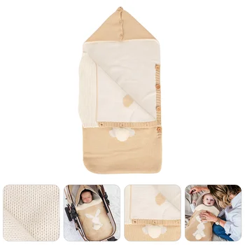 Детская коляска Вязаный Спальный мешок Одеяло для новорожденных Носимый Мешок Тележка для младенцев Акриловый малыш