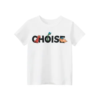 Детская футболка ZYXZ, футболка с короткими рукавами, детская одежда 2023, летняя нижняя рубашка для мальчиков, хлопковые топы с круглым вырезом и буквенным принтом, футболки