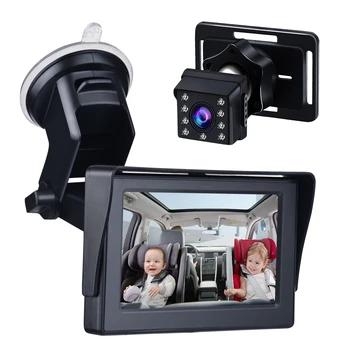 Детское автомобильное зеркало 1080P Детская автомобильная камера ночного видения Безопасное зеркало для автокресла с камерами наблюдения за зеркалами с широким кристально чистым обзором