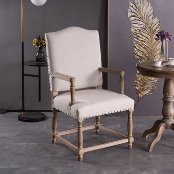 Диван для гостиной из скандинавской ткани, Обеденные стулья для отдыха, Мебель для дома из массива Дерева, Одноместный стул, Кофейня, стул с высокой спинкой CP