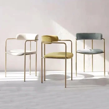 дизайнерские обеденные стулья Accent, Расслабляющее кресло из кованого железа, Туалетный обеденный стул sillas para comedor nordic furniture HY