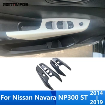 Для Nissan Navara NP300 ST 2014-2018 2019 Крышка Переключателя Стеклоподъемника из углеродного волокна Внутри Рамы Подлокотника Аксессуары Для Стайлинга автомобилей