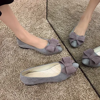 Женская обувь на плоской подошве с бантом, женская обувь на плоской подошве с острым носком, женская обувь в корейском стиле, весна-лето