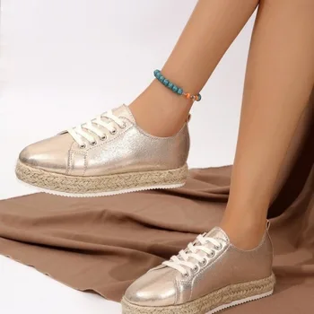 Женские туфли с украшением в виде кристаллов; весенняя мода 2023 года; Женская повседневная обувь на шнуровке; Удобные кроссовки на платформе с круглым носком; белые туфли;