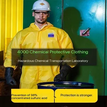 Защитная одежда, химический колпачок для всего тела, кислота, щелочь, пылезащитная аэрозольная краска, цельная легкая химическая защитная одежда Ch