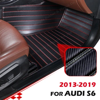 Изготовленные на заказ коврики из углеродного волокна для Audi S6 2013-2019 14, 15, 16, 17, 18 Футов, ковровое покрытие, Автомобильные Аксессуары для интерьера