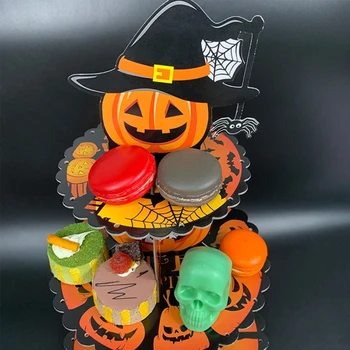Картонный держатель для кексов на Хэллоуин, подставка для десертов 