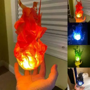 Креативный светодиодный шар для горения с искусственным Пламенем на Хэллоуин, Плавающий в жуткой атмосфере, Реквизит, Аксессуары для украшения рабочего стола для вечеринок