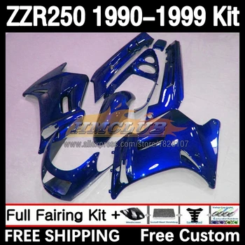 Кузов для KAWASAKI NINJA ZZR-250 ZZR 250 90-99 86No.151 ZZR250 куб.см 1990 1991 1992 1993 1994 95 96 97 98 99 комплект синего металлического обтекателя