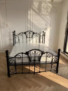 Мебель для спальни современная простая высококачественная европейская кровать с железным каркасом белого цвета