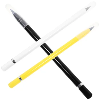 Металлическая ручка для черчения, для письма, Вечная ручка без чернил, для детского рисования, Многоразовая, для заточки кончиков, сменная, без рисунка, черная, невеселая