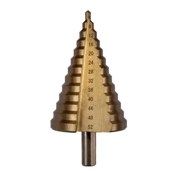 Метрический HSS для титановой поверхности Диаметром 4-52 мм, Набор ступенчатых сверл для дерева, металла, твердых материалов, Инструмент для сверления отверстий с ручкой