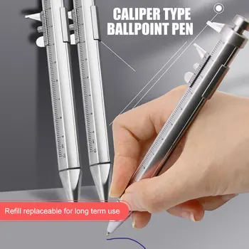 Многофункциональная ручка для штангенциркуля 0/100 Ролик для штангенциркуля 1,0 мм Шариковая Пластиковая Студенческая Канцелярская принадлежность Подарочные Измерительные Инструменты